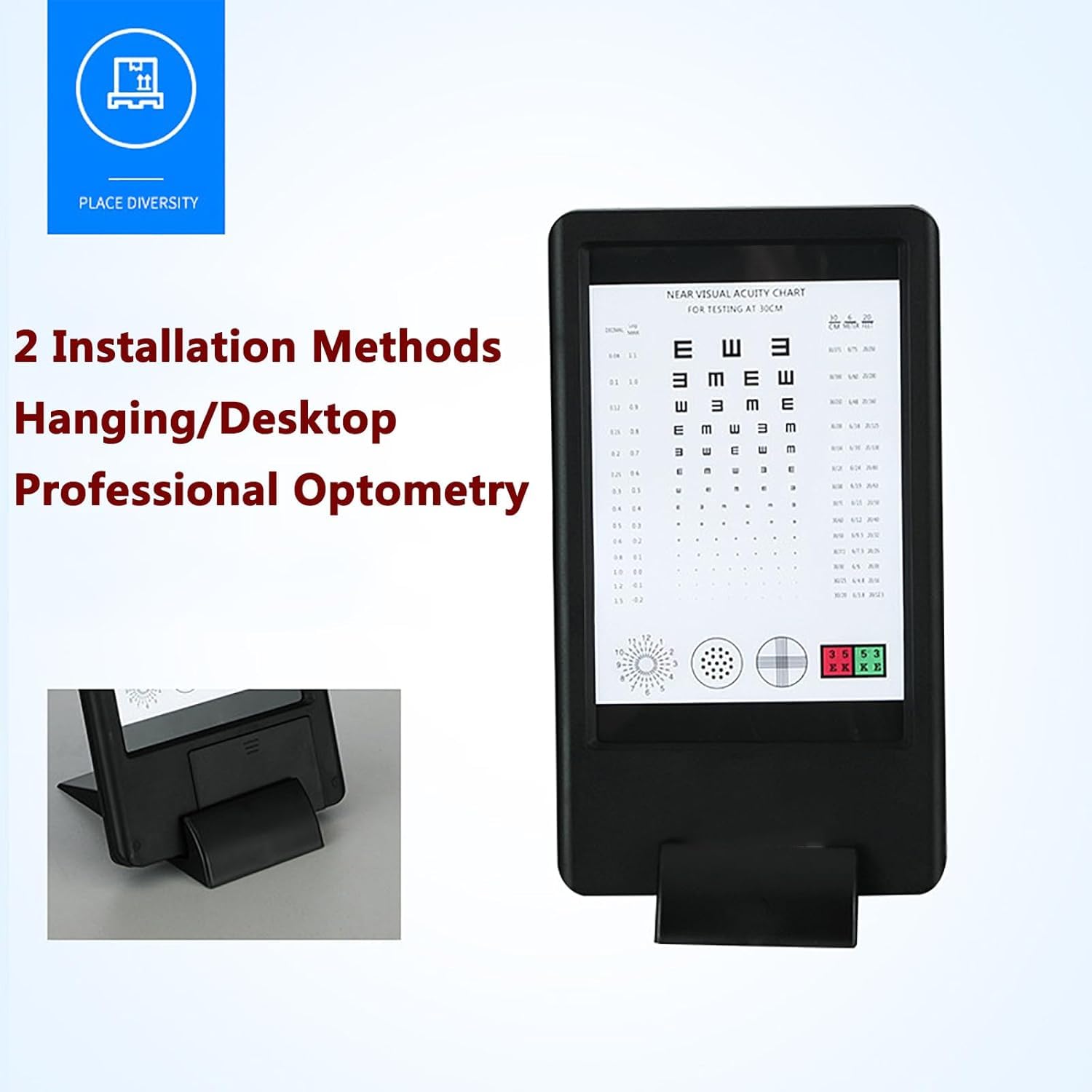 Tablero de prueba de visión con pantalla LED, múltiples optotipos para pruebas de hipermetropía y presbicia