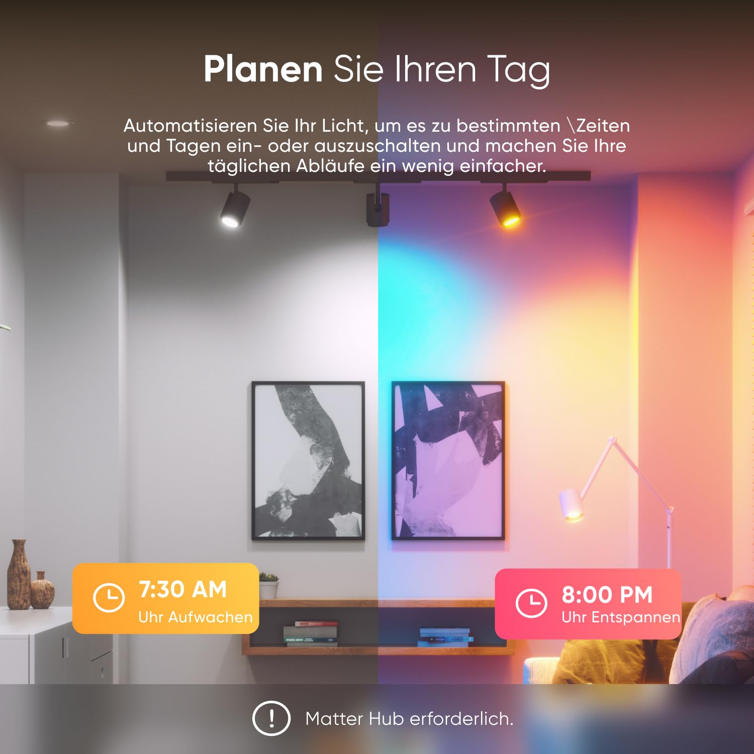 Nanoleaf Matter GU10 Smart LED Lampe - 3 RGBCW Dimmbar Glühbirne, 16 Mio. Farben, 400 Lumen, WiFi Bluetooth App/Sprachsteuerung (Alexa, Apple, Google), Wohn- & Schlafzimmer Deko