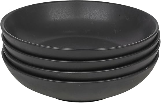Queensway Home & Dining Stone Ceramic Dinnerware of 4/8/12 Pcs Crockery Bowls for Dining Set - Dishwasher Safe, Dessert, Pasta Bowls - 4 Solid Colour Elegant Tableware Set
