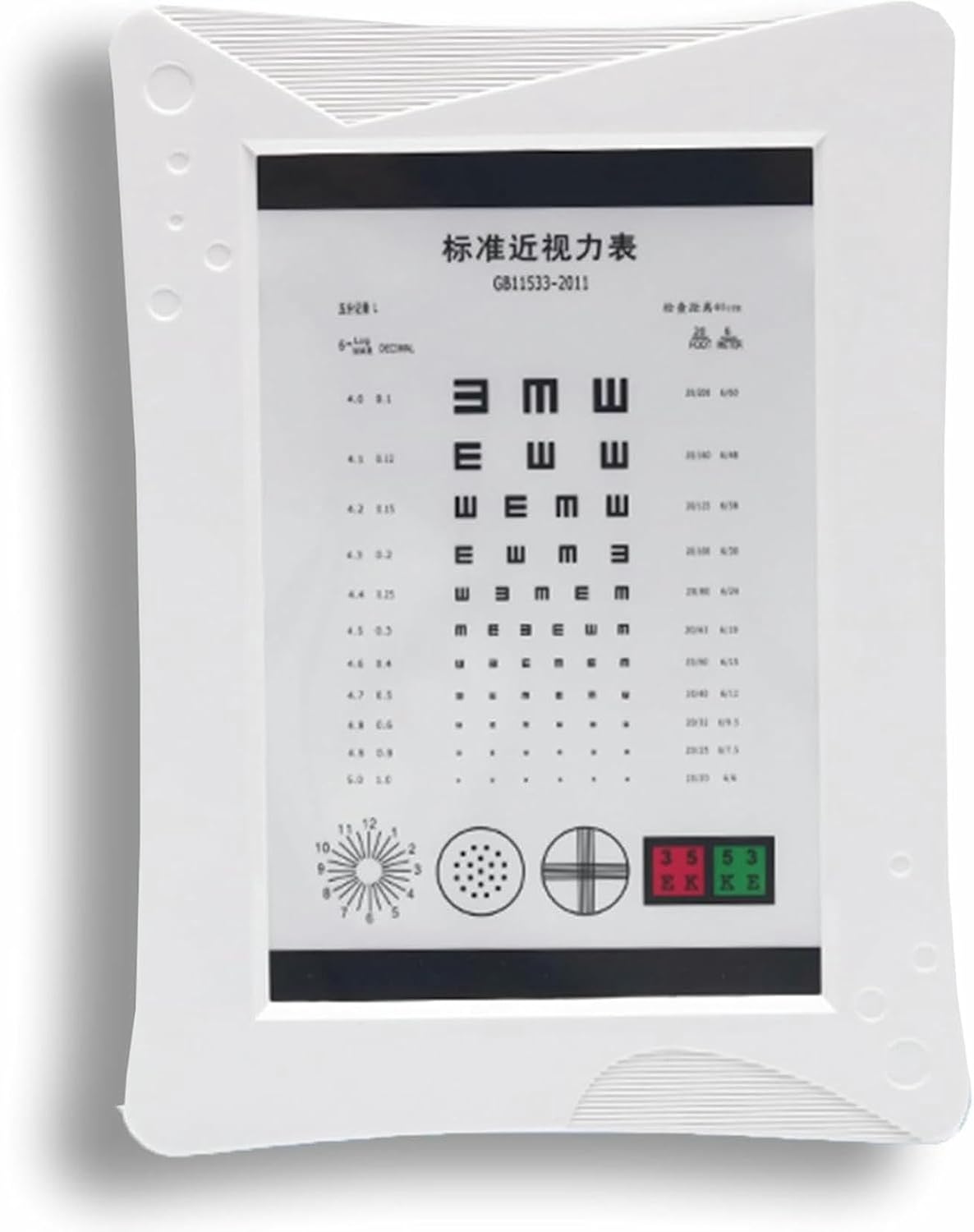 LED Eye Chart Light Box, LED Vision Test Chart, Clear Sight Mark, Two Sight Marks, Two Power Supplies, for Schools, Clinics, Home Use, Professional Eye Exam Tool