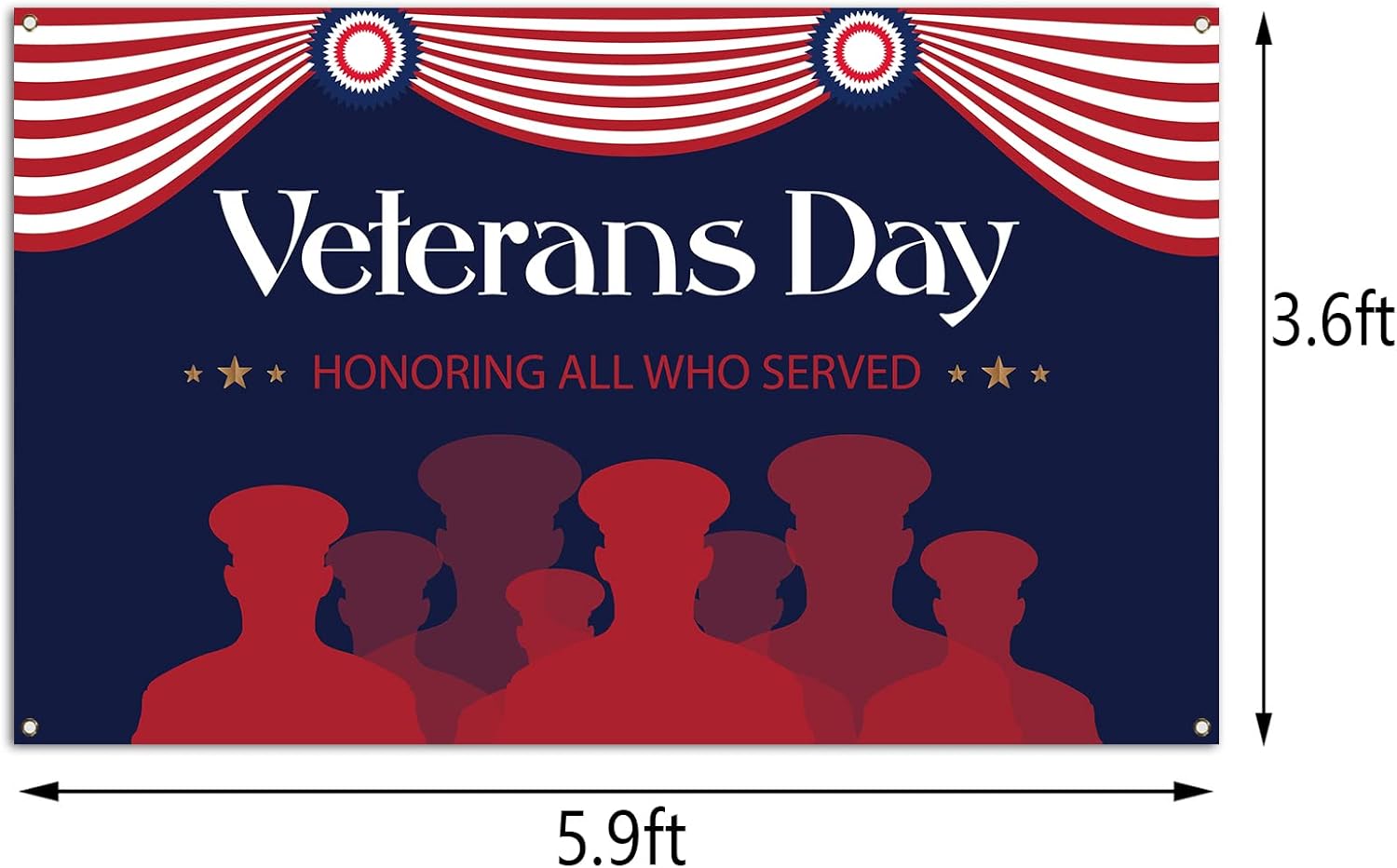 Pudodo Veterans Day Photo Booth Backdrop Honoring All Who Served American Patriotic Holiday Photography Background Wall Decoration - Image 3