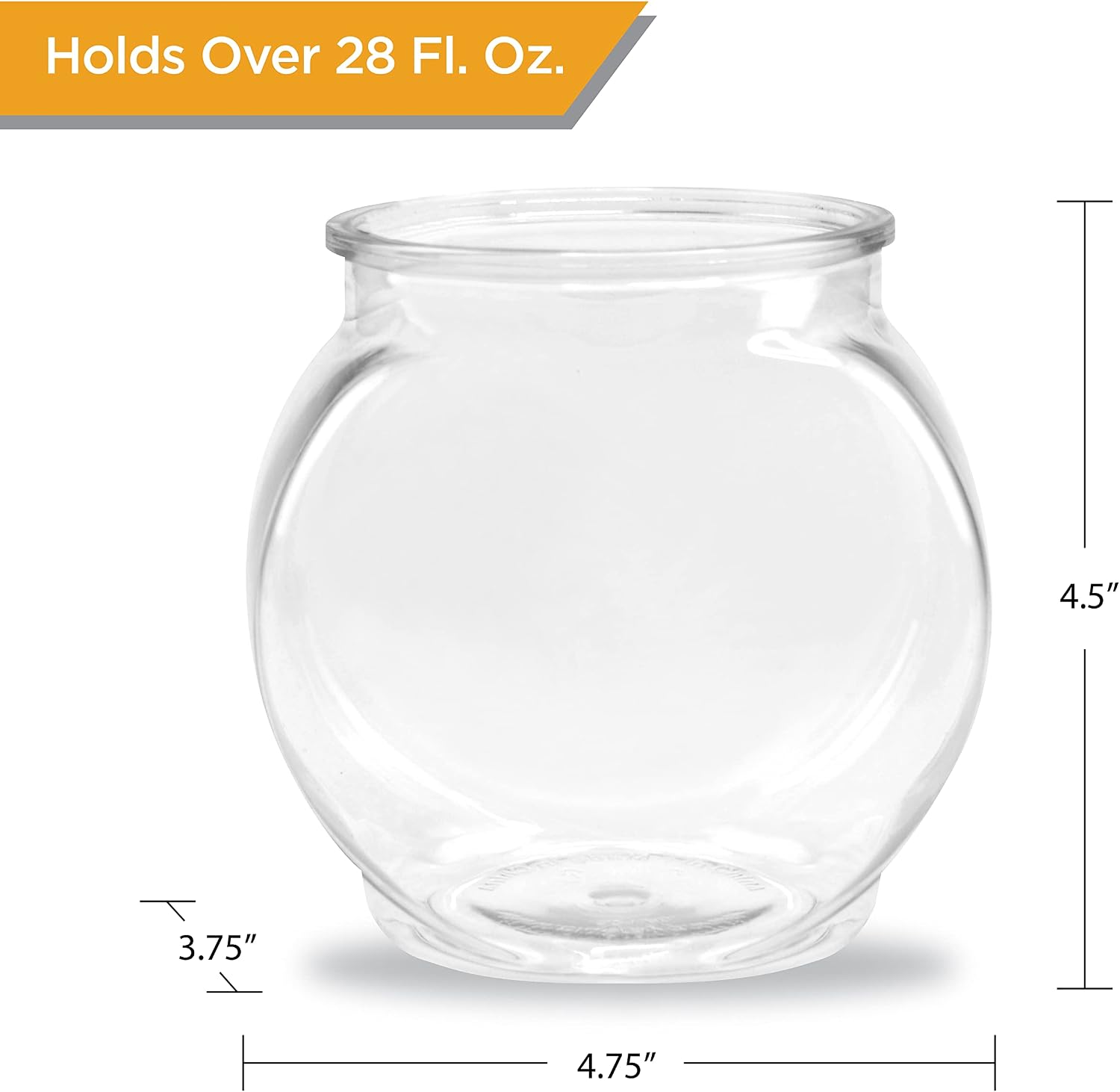 Flat-Sided Fishbowl Party Cups – 4-Pack (22 oz) – Durable Plastic, Fun Fishbowl Design for Cocktails, Mocktails, & Parties – Perfect for Indoor/Outdoor Events, BBQs, and Unique Party Favors
