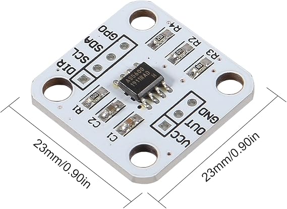 UMLIFE 3pcs AS5600 Magnetic Encoder High Precision Sensor Module, 12bit, I2C, PWM, Voltage Output, Non-Contact, 23x23mm