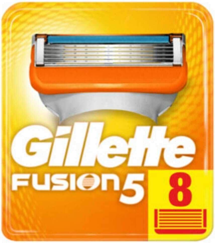 Gillette Fusion5 Razor Blades Men, Pack of 8 Razor Blade Refills with Precision Trimmer, 5 Anti-Friction Blades