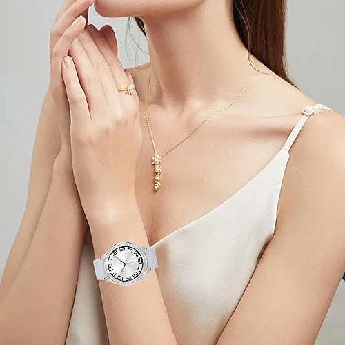 Miniatura 7 de Funda rígida de policarbonato 3 en 1 para Samsung Galaxy Watch 6 Classic de 1.612 pulgadas, 1 cubierta rígida de policarbonato de cobertura completa