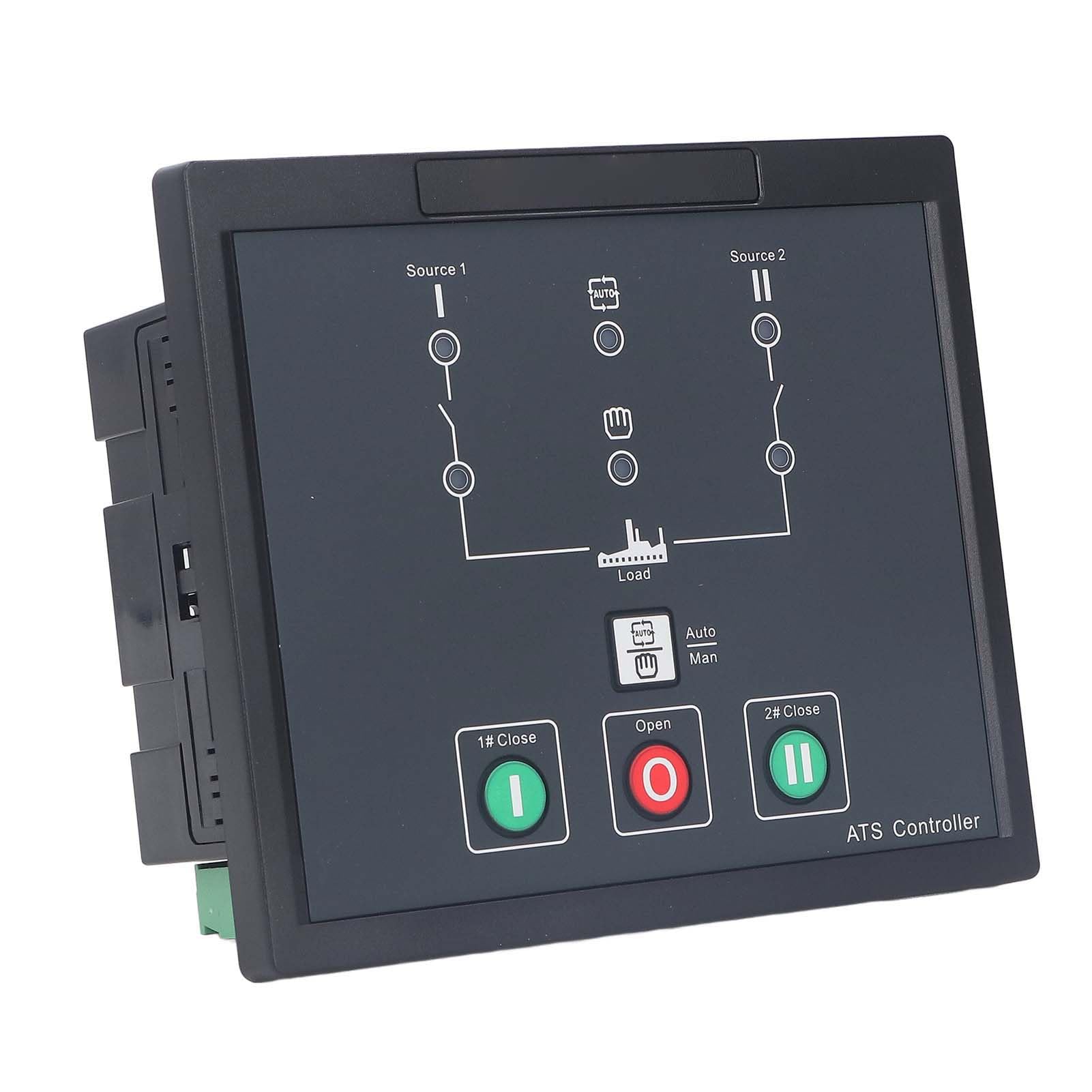 Aramox Controlador de Generador Generador ABS Controlador ATS AC170 a 277V Pantalla LCD Retroiluminada IP65 Conmutación de Potencia Dual para Paneles de Grupo Electrógeno Sistemas de Transferencia y