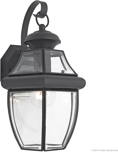 Miniatura 6 de Urban Ambiance Lámpara de pared colonial de lujo para exteriores, tamaño mediano 14 pulgadas de alto x 8 pulgadas de ancho, con elementos de estilo