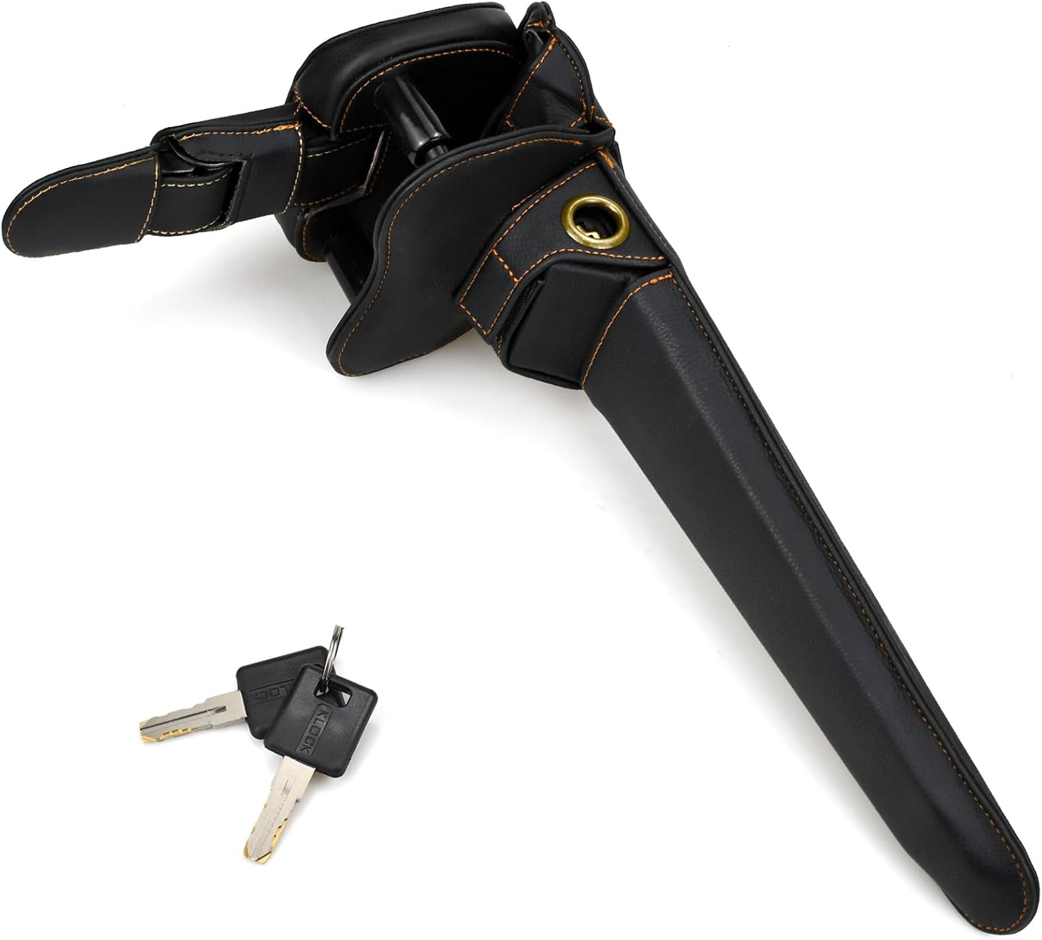 Steering Wheel Lock Full Leather Airbag Lock Anti-Theft Heavy Duty Car Lock Car Device Car Security Theft Prevention Compatible for Vehicle Truck Van SUV