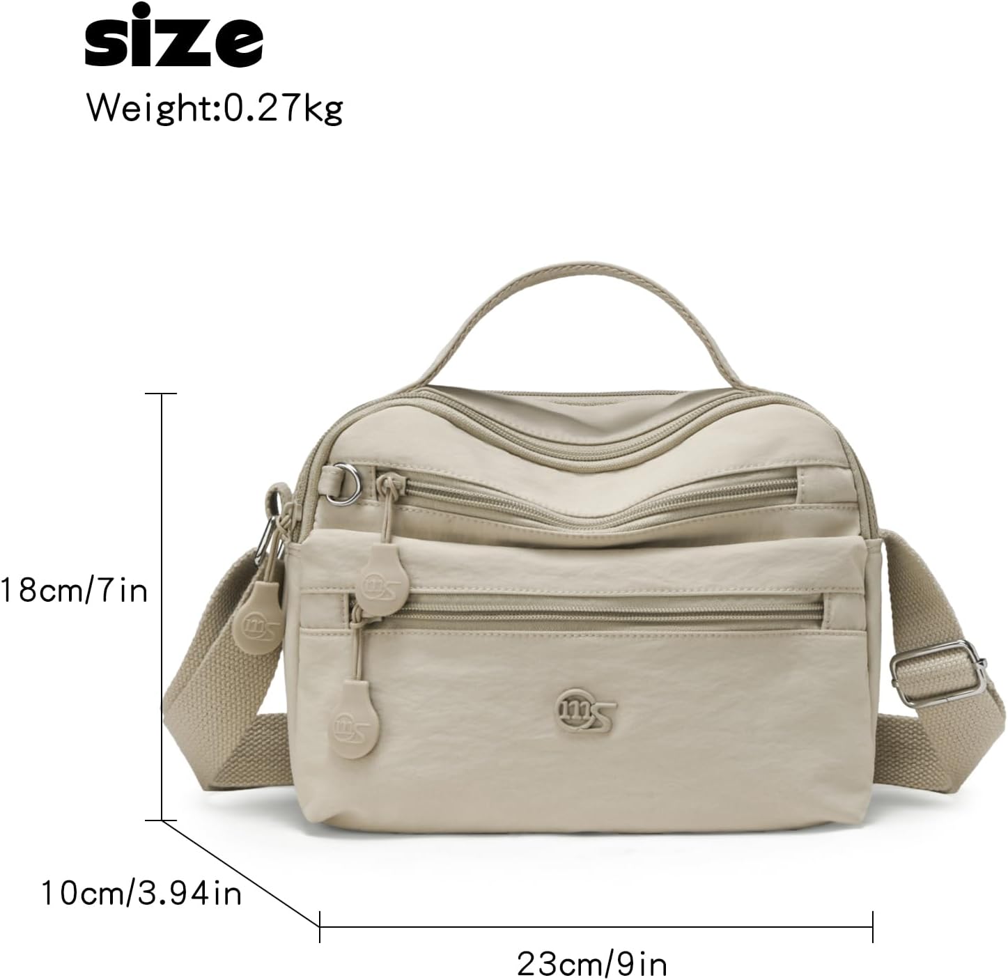 Eslcorri Crossbody Bags for Women, Small Shoulder Bag Nylon Simple Purse with Zipper, Lightweight Casual Mini Purse - Image 3