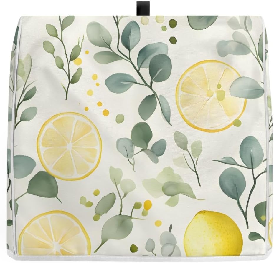 Dust Cover Compatible with Stand Mixer, Cloth Cover with Pockets for Stand Mixer and Extra Accessories (Lemon, XS(for 4.5-5 qt Mixer))