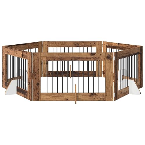 vidaXL Puerta para Perros Plegable con Soportes 4 uds. 401 cm