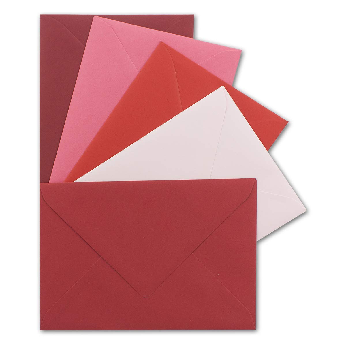 FarbenFroh by GUSTAV NEUSER 20x envelope package, DIN C6, approx. 11.4 x 16.2 cm, The red ones, 5 colours, 4 envelopes each