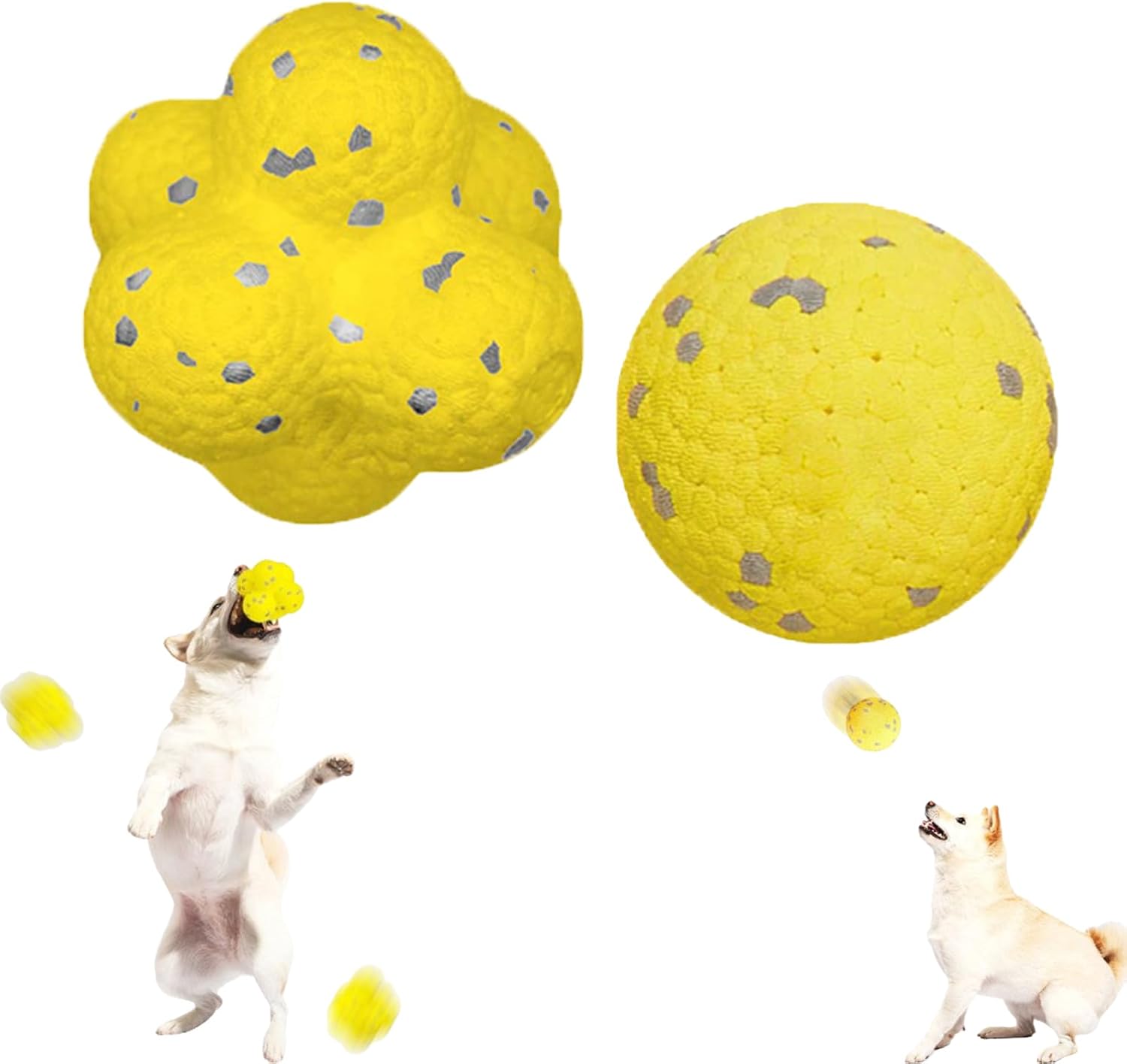 Dog Calming Ball with Handle, Dog Toy Soccer Ball with Handles, Dogs Toys Indestructible for Aggressive Chewers, Squeaky Floating for Small Medium Large Dogs