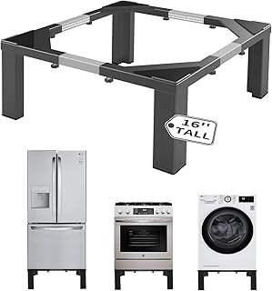 Heavy-Duty All Steel Laundry Pedestal 16" Height, Full size Universal Washing Machine Stand, Dryer Stand, Suitable for all Washer and Dryer Stand (Black)