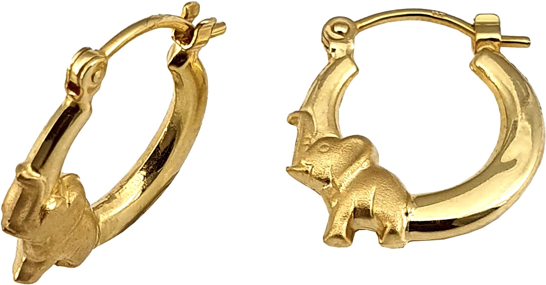 Creolen Elefant echt Gold 333 Kinderohrringe 8 Karat Gelbgold Qualität