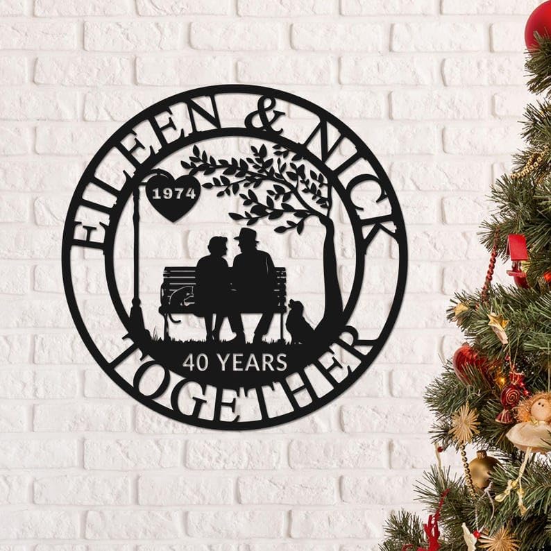 Personalized Golf Couple Metal Wall Art Custom Golfer Name Sign, Golf Club Decoration, Golf Gifts for Couple, Couple Gift, Valentine Gift, Anniversary Wedding Gift (Style 9)