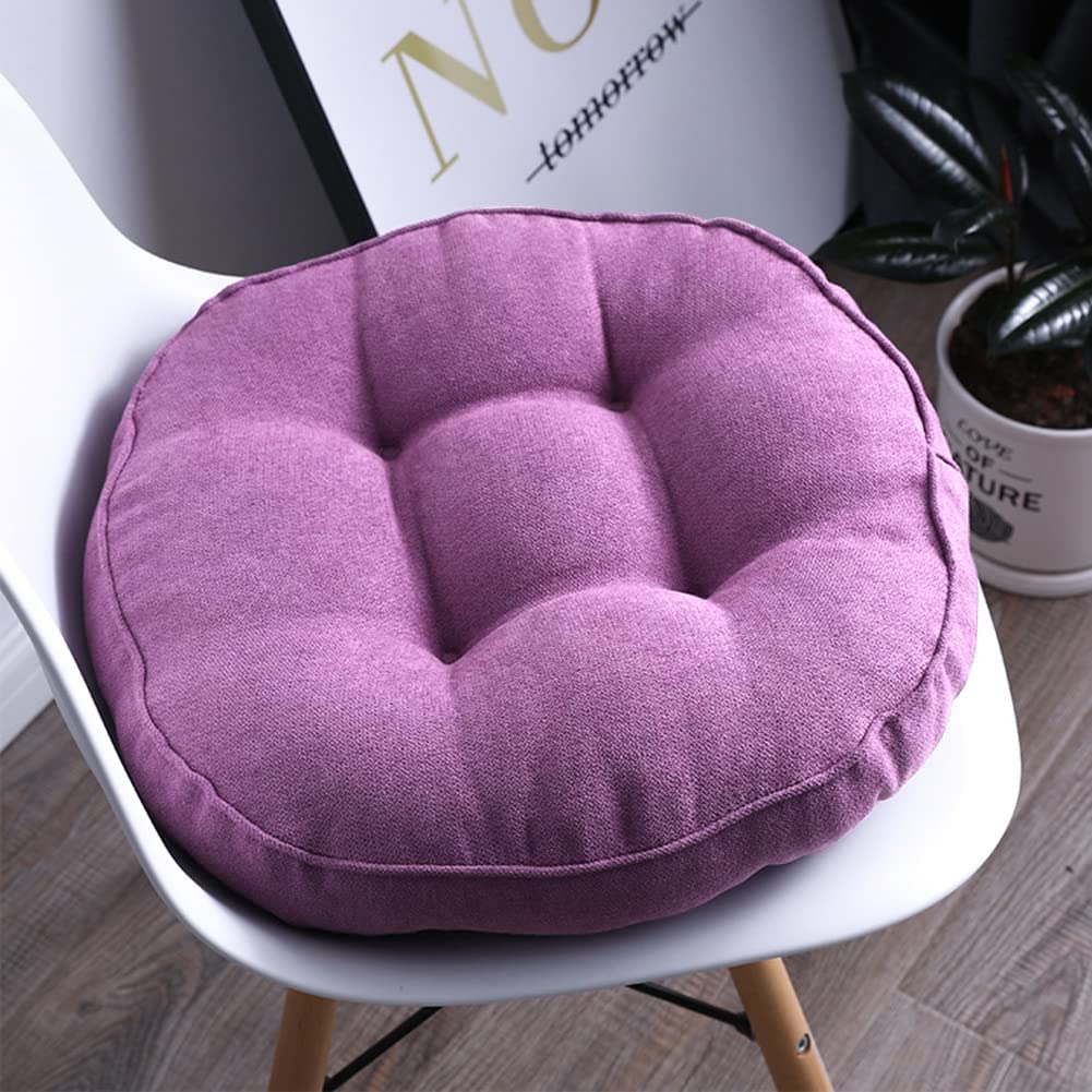 vctops Round Chair Pad Seat Cushion Solid Color Soft Chair Pads Comfy Velvet Cushion Pillow for Kitchen Dining Office Chair Kids Reading (Purple,