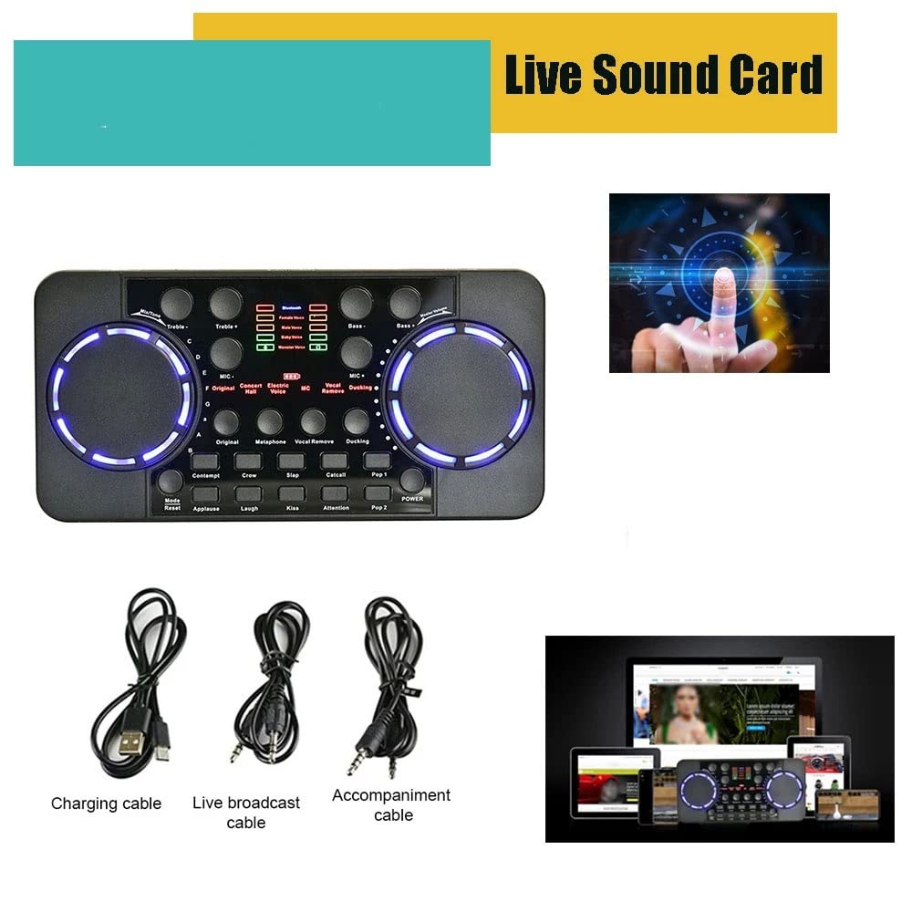 Carte Son Streaming 10 Effets sonores - Interface Audio 4.0 Compatible avec mixeur pour Studio de Musique DJ
