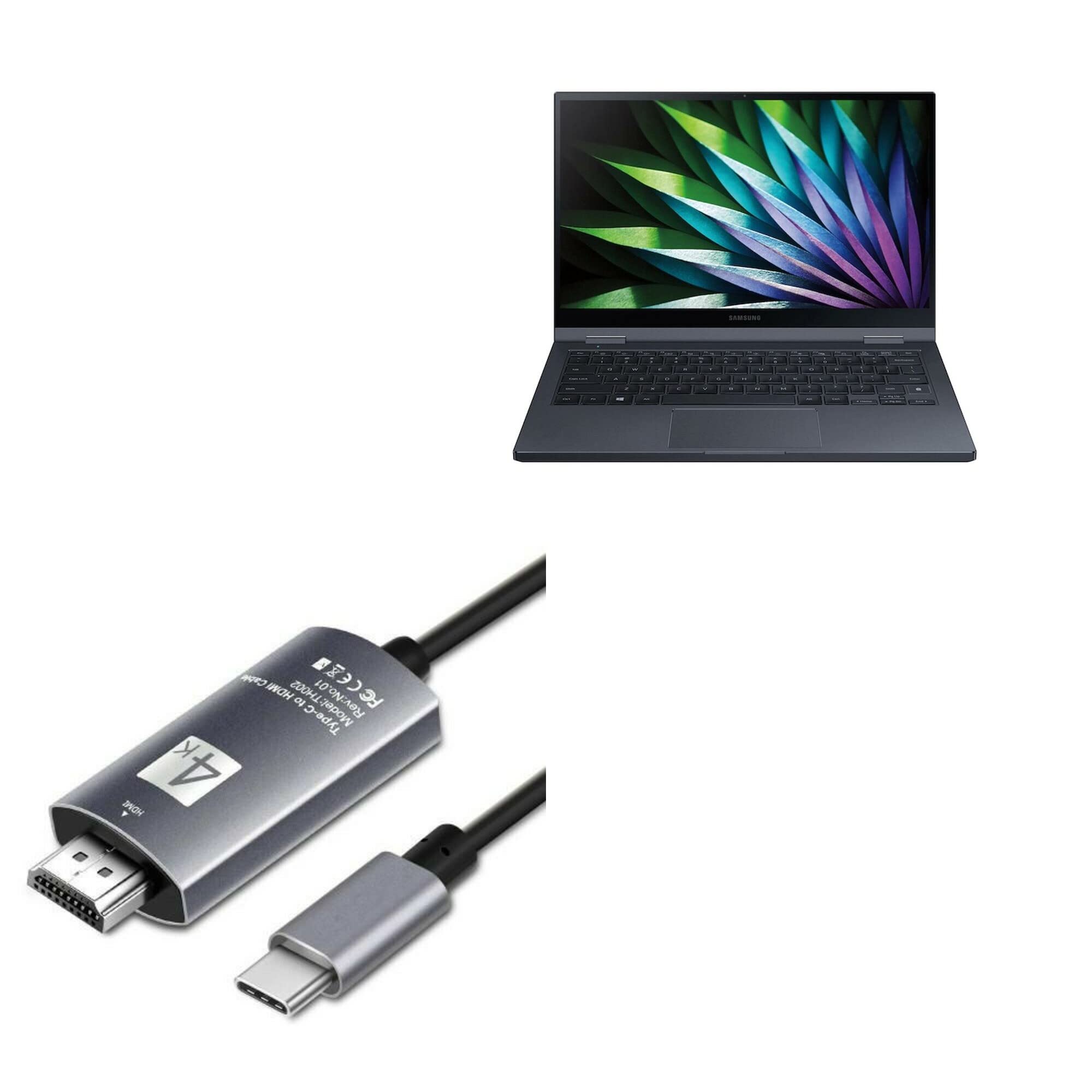 Câble USB Type-C vers HDMI BoxWave de 1,8m pour Galaxy Book Flex 2 Alpha 13,3"