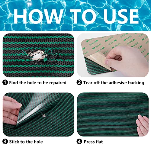 6Pcs Pool Safety Cover Patch Kit,Swimming Pool Cover Repair Kit,Self-Adhesive Mesh Pool Cover Saver Patch Kit For Inground Safety Pool Cover (2Pcs 12X 8Inch+4Pcs 4X 8Inch) #TOP2