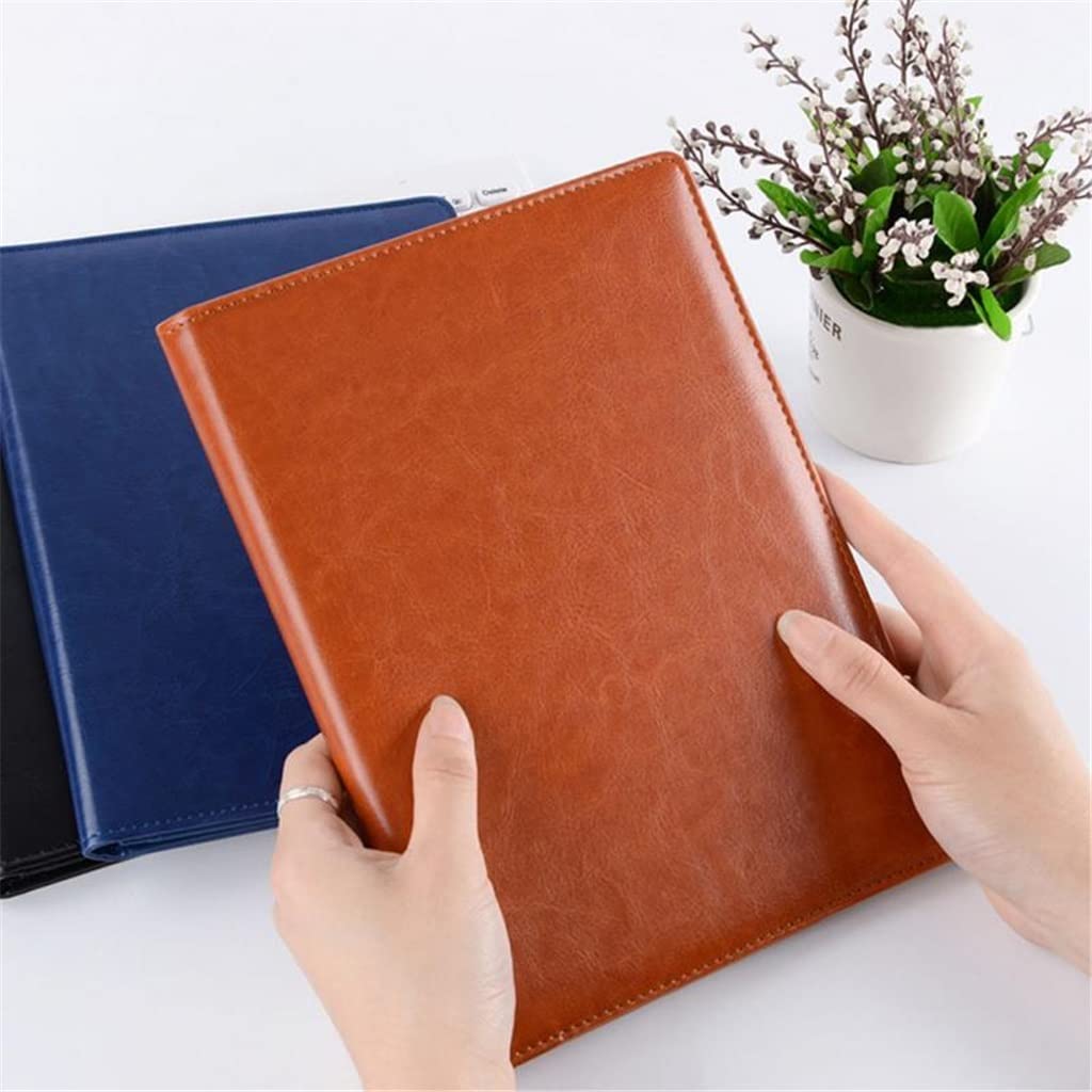 JFDBGU Cartella degli Appunti A5 Pu Organizzatore di Cuoio Office Manager Clip Pad Pad Pad Paper Flip(Auburn)