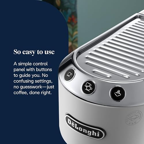 De'Longhi EC685.W Dedica Style Pump Espresso, Metal, 1.45 W, 1 Liter, White - 5