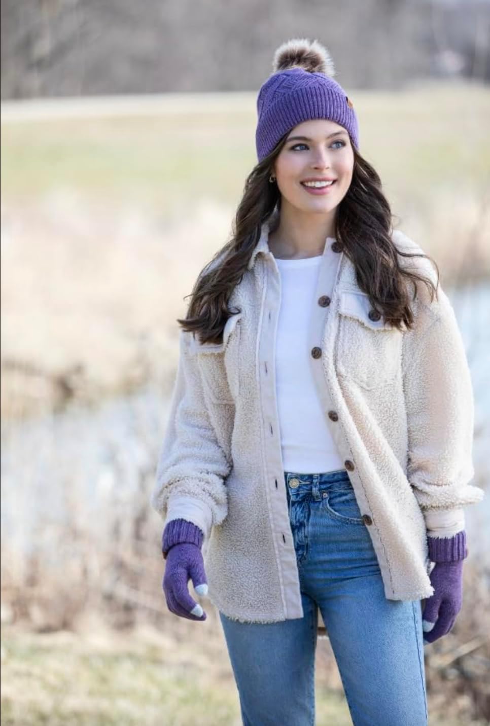 Britt's Knits Womens Stylish Warm Knit Mainstay Plush-Lined Pom Pom Cold Weather Hat - Image 9