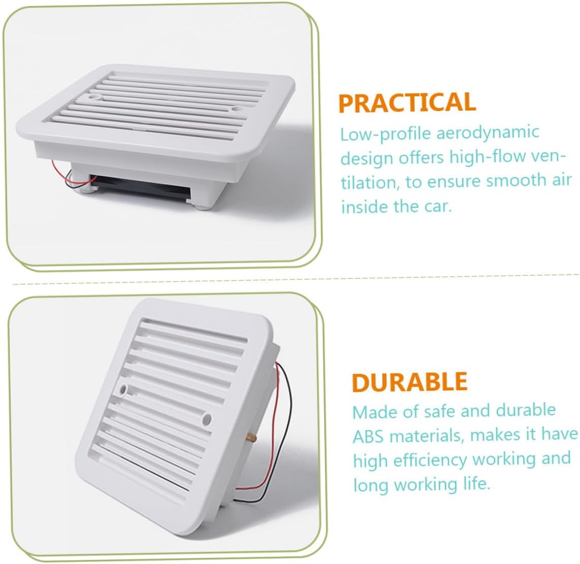 8-inch 12v Rv Ventilation Fan with Blades Bathroom Exhaust Fan Replacement for Rv Roof Vent Quiet Vent for Kitchen and Bathroom Air Exhaust