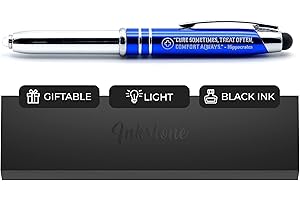 Doctor Day Appreciation Gift: Inspirational Hippocrates Quote Engraved Pen with Light & Stylus