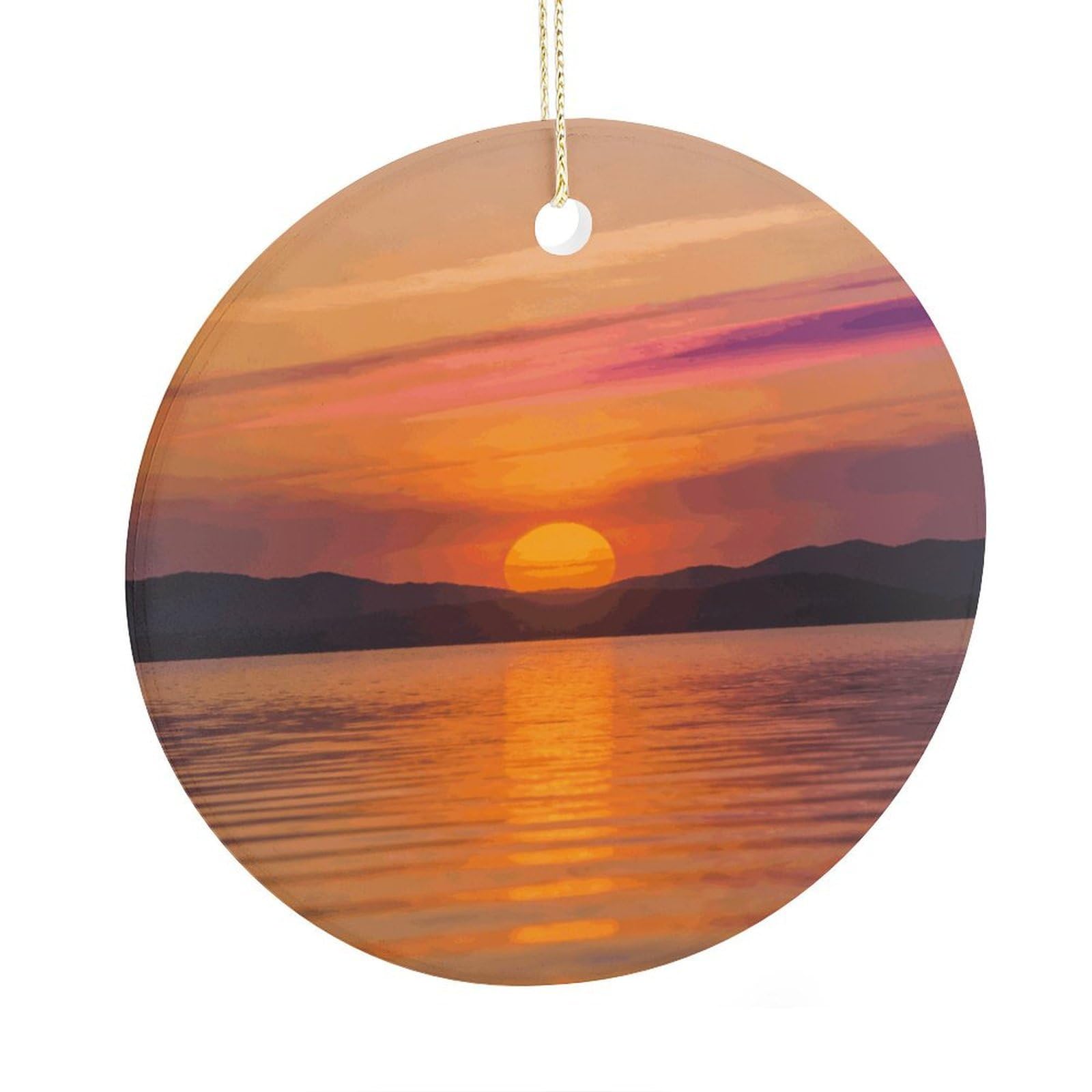 Fodpand Women's Style Sunrise Ceramic Christmas Ornament,Wall Hanging Decor Windows Hanging Decor Best Friend Birthday Gifts, Friendship Gifts Car Hanging Ornament Gift For Girls, Teachers 2.9 In