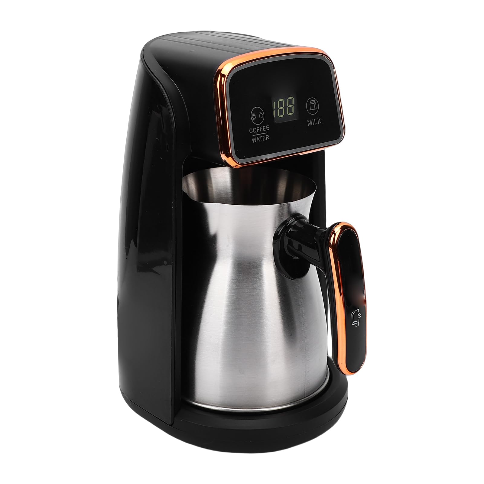 PUSOKEI Comoda Macchina da caffè Elettrica per Uso Domestico e in Ufficio, Caffettiera Turca Portatile in Acciaio Inossidabile, 1 Caffettiera e Macchina