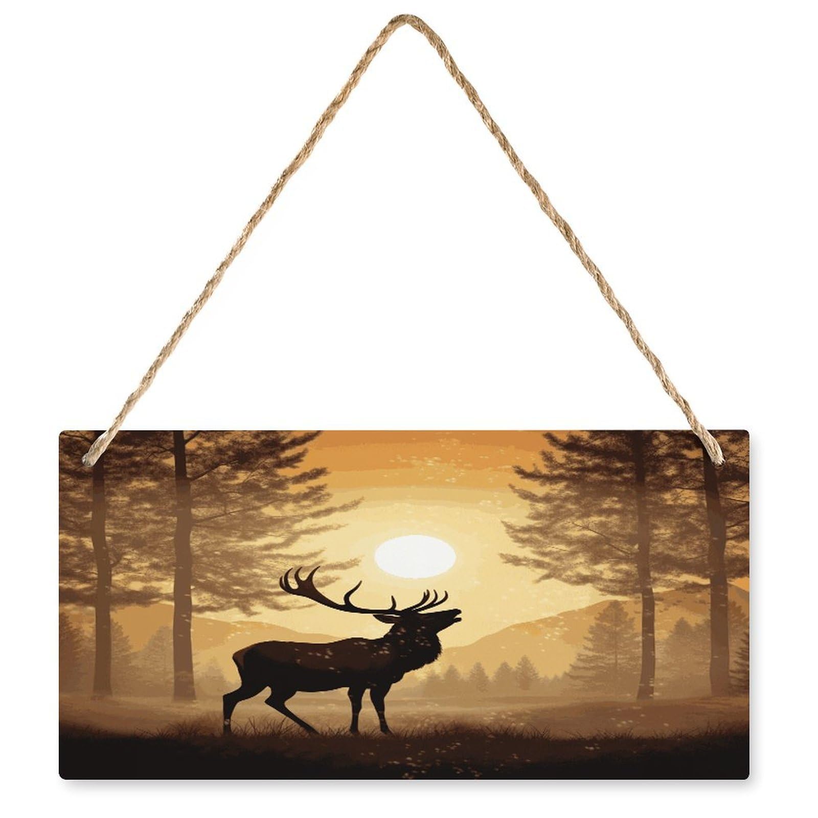Fodpand Style Elk Artwork Wall Art Wooden Hanging Sign Decor, Artwork For Wall Decoration, Funny Plaque For Bedroom Kitchen Living Room Home Decoration 9.8 X 4.9 Inch