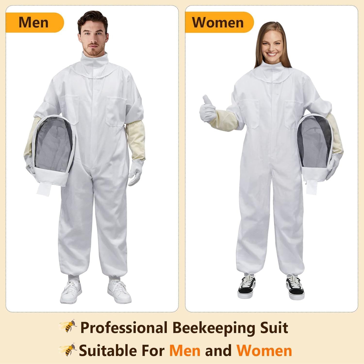 mono apicultor profesional mujer y hombre con apicultura guantes Bee Suit (L)