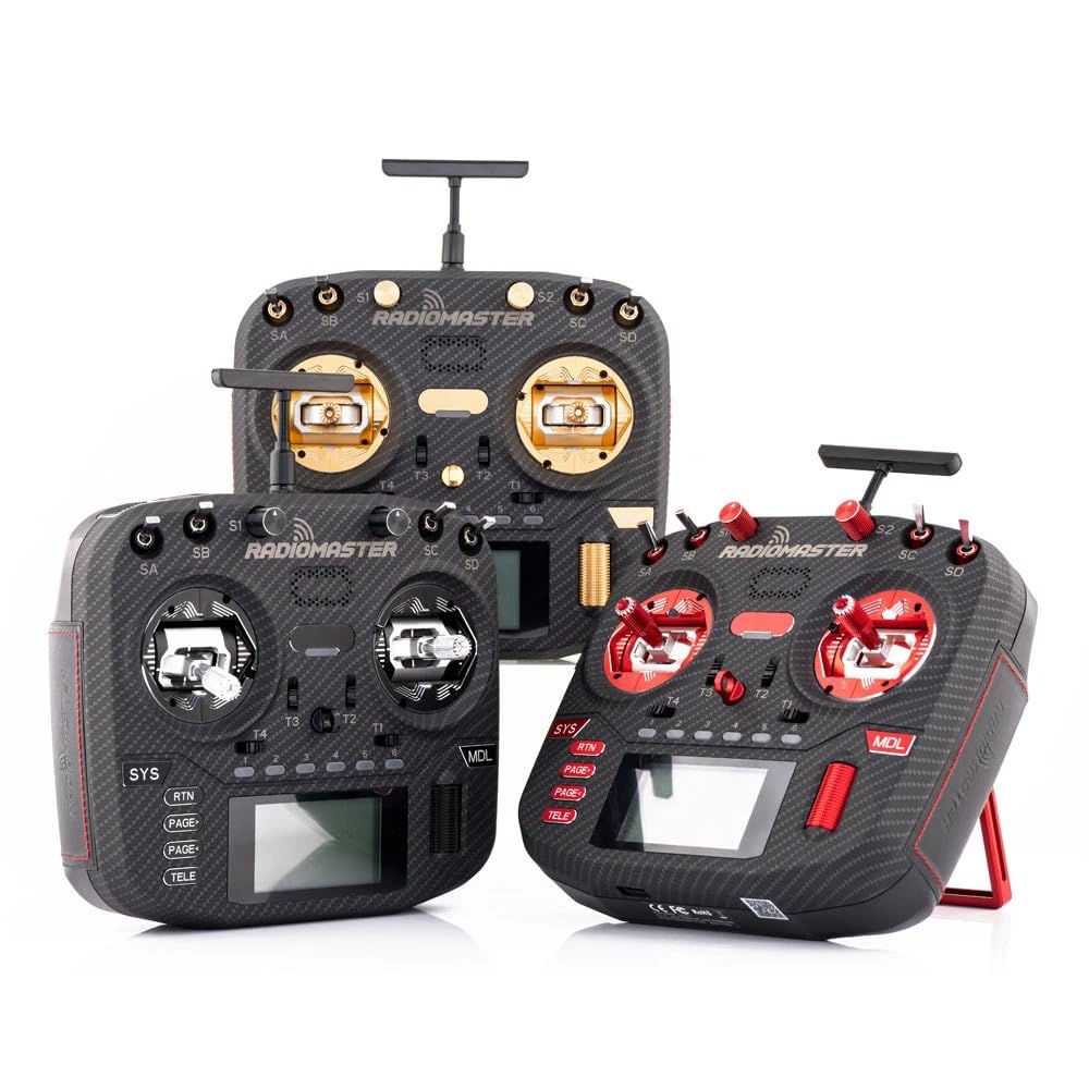 Xiangtat Radiomaster Boxer Max Version with CNC AG01 Hall Gimbals Carbon Fiber 2.4G 16ch Transmitter Remote Control ExpressLRS Mode 2 (Boxer Max Elrs-Gold)