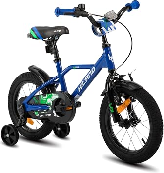 Hiland 12/14/16/20 Inch Kids Bicycle for Boys 3-10 Years with Stabilisers Boys Bicycle with Handbrake and Coaster Brake Black/Green/Blue