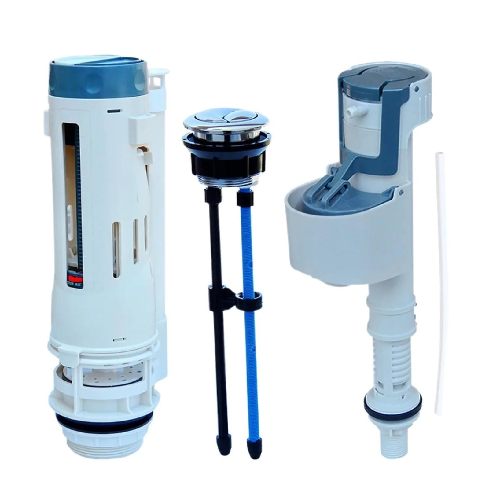 Toilet Tank Fill Valve Compatible with Dual Flush Drainage System Push Button Kit