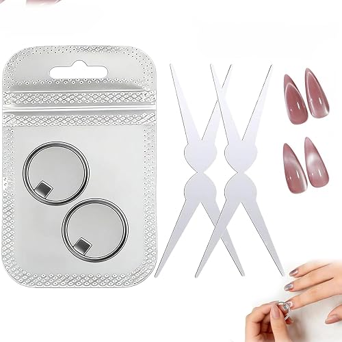 2pcs Rin-Shaped Cat Eye Magnet For Nails, 2026 New Strong Nail Magnet Tool With 