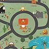 Teppich-Traum Alfombra infantil, antideslizante, lavable, juego Safari coches animales verde 100x200 cm #1