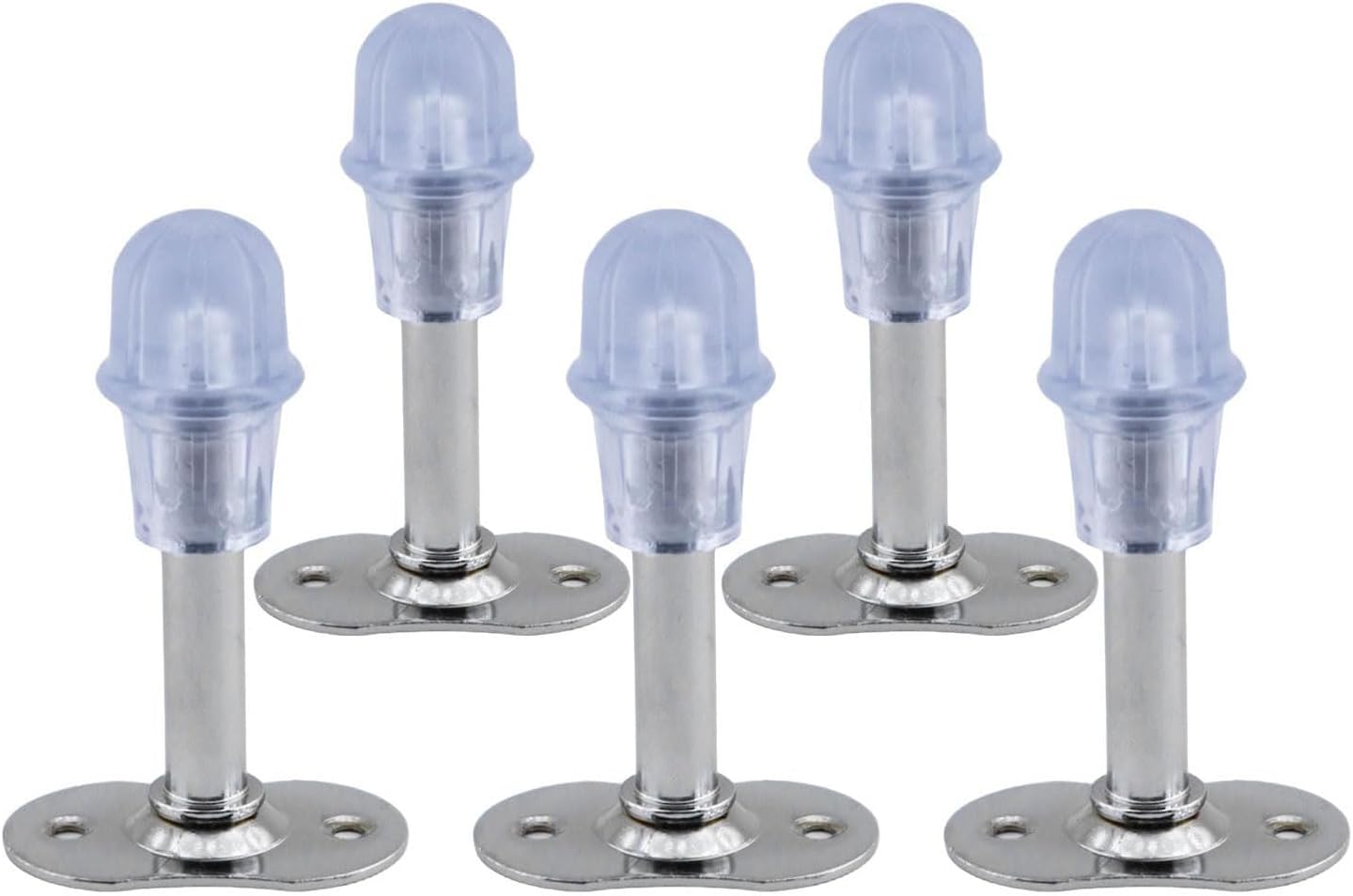 Badem10 Kapı Stoperi Krom 8 cm Metal 5 Adet Kapı Durdurucu Tutucu Tamponu Stopu Silikonlu