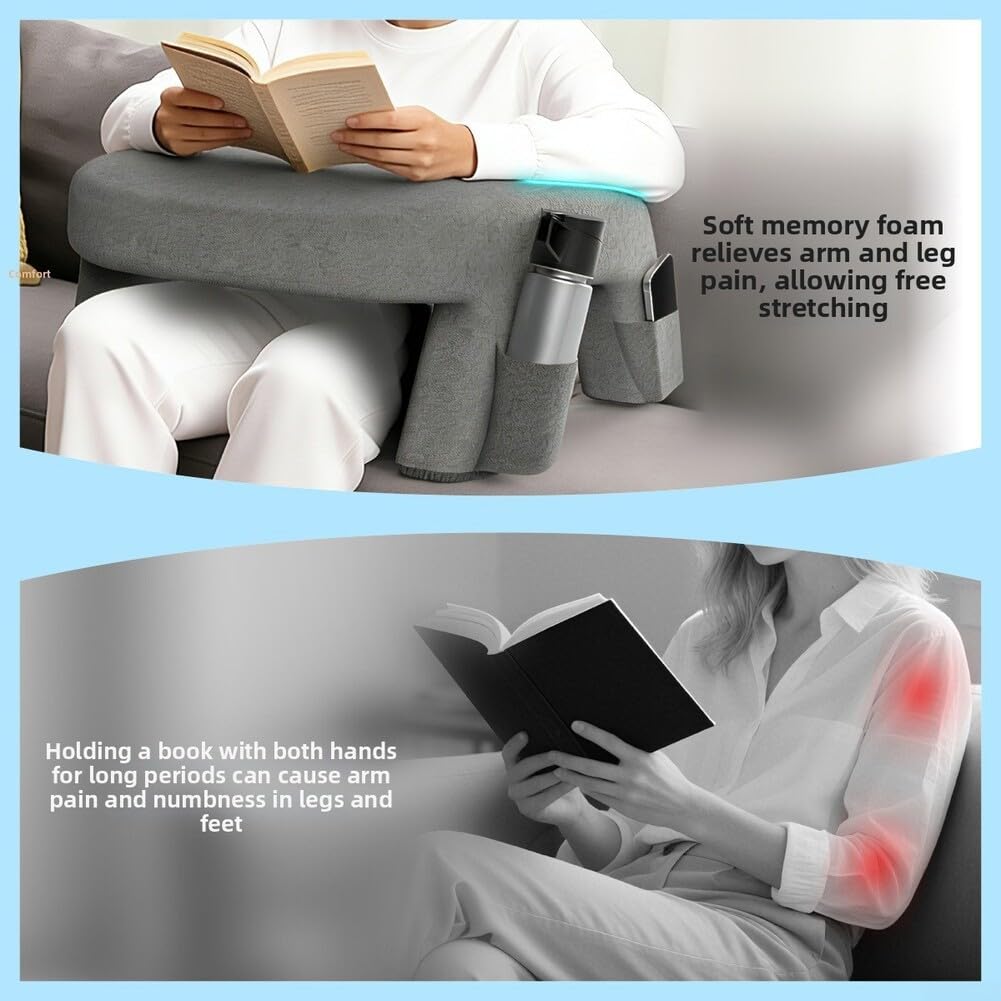 Cuscino da lettura in memory foam, progettato per l'uso in più ambienti interni, tra cui letto pavimento e divano (grigio chiaro)