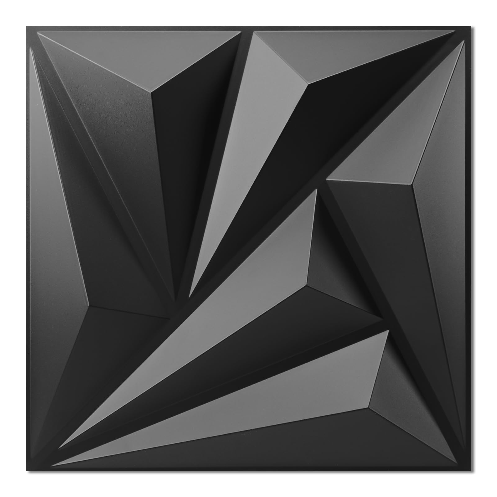 Art3d 20 Pack Decorative 3D Wall Panels Black 11.8"x11.8", 19 Sq.Feet PVC Interior Wall Decor
