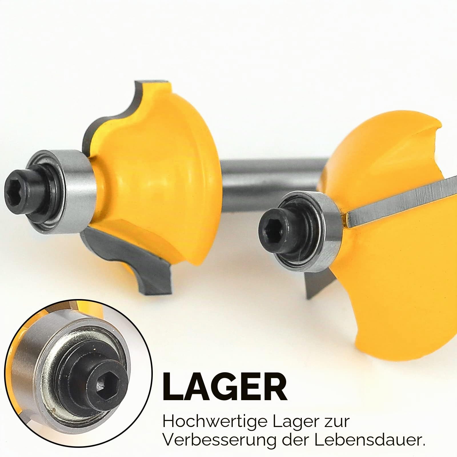 BAIDETS 35tlg. Fräser Set für Holz - Hartmetall Fräsersatz Zubehör Oberfräsen mit 1/4 Schaft (6.35 mm Schaft), für professionelle und Einsteiger-Schreinerarbeiten.