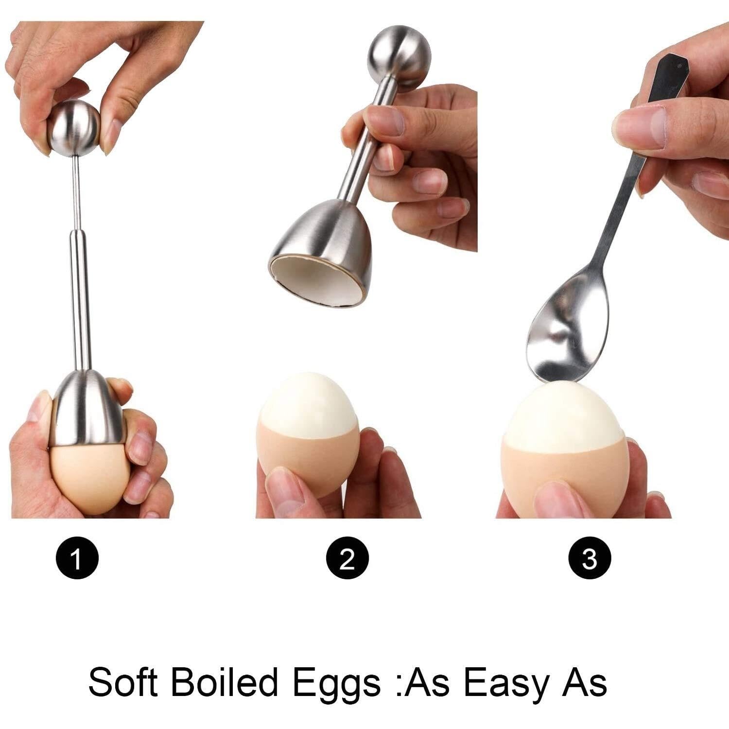 Set di 5 tagliauova in acciaio inox, perfetto per uova sode, strumento da cucina per una facile rimozione del guscio d'uovo