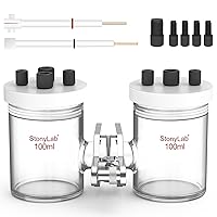 Vista 9 de stonylab Células electrolíticas tipo H, electrolizador de membrana de intercambio iónico reemplazable de borosilicato células electroquímicas