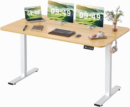 Furmax Electric Height Adjustable Standing Desk Large 55 x 24 Inches Sit Stand up Desk Home Office Computer Desk Memory Pr...