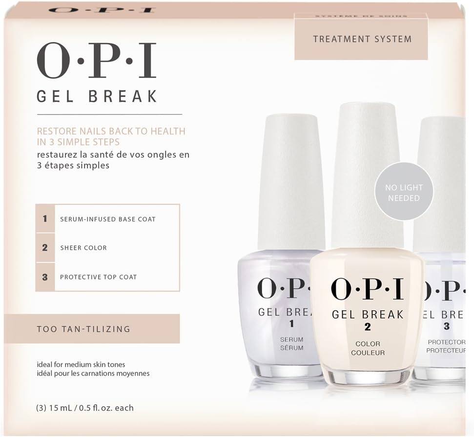 OPI Gel Break Treatment System Kit – Too Tan Tilizing – 15ml/0.5oz each