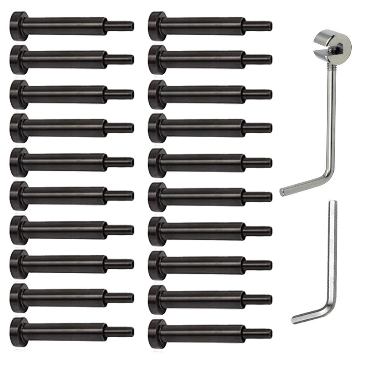 Sowtowe Black Invisible Turnbuckle Kit 1/8 Stainless Steel Cable Railing Hardware Kit 20 Pcs for Wood & Metal Post Cable Railing System