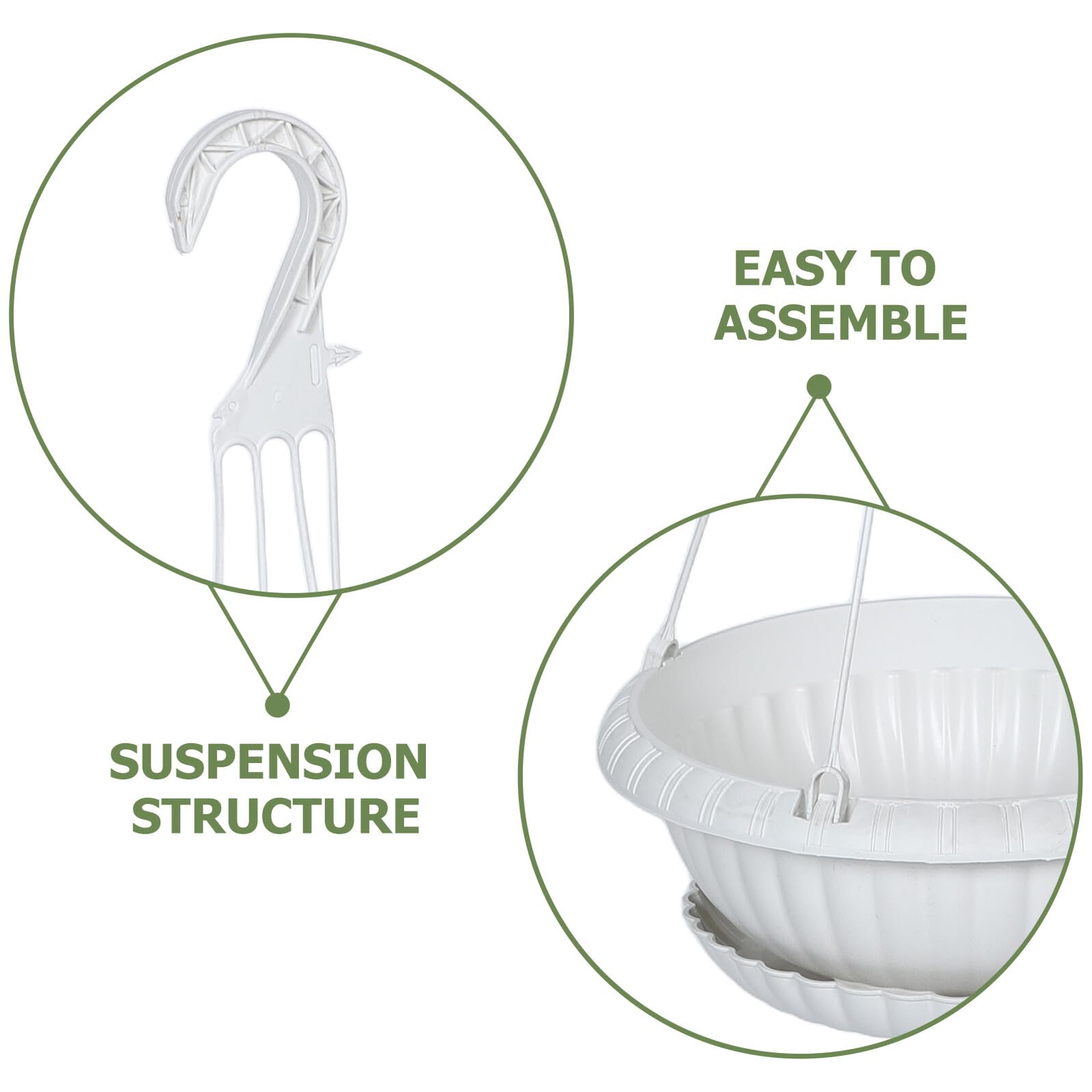 YARNOW 2 Vasi Sospesi per Piante da Esterno con Ganci e Sottovasi Fioriere Decorative da Appendere per Balconi e Finestre Plastica Riutilizzabile Salvaspazio per Interni ed Esterni