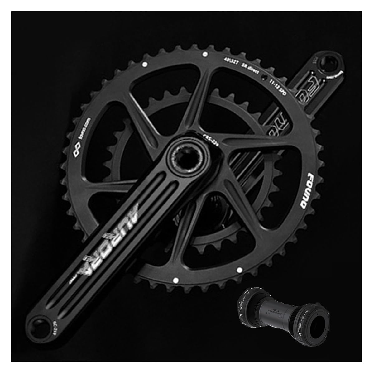 Zintegrowany korby GXP do roweru szosowego, 170 mm, podwójna taca 48-32 zęby, 50-34 zęby, 52-36 zębów, stop CNC