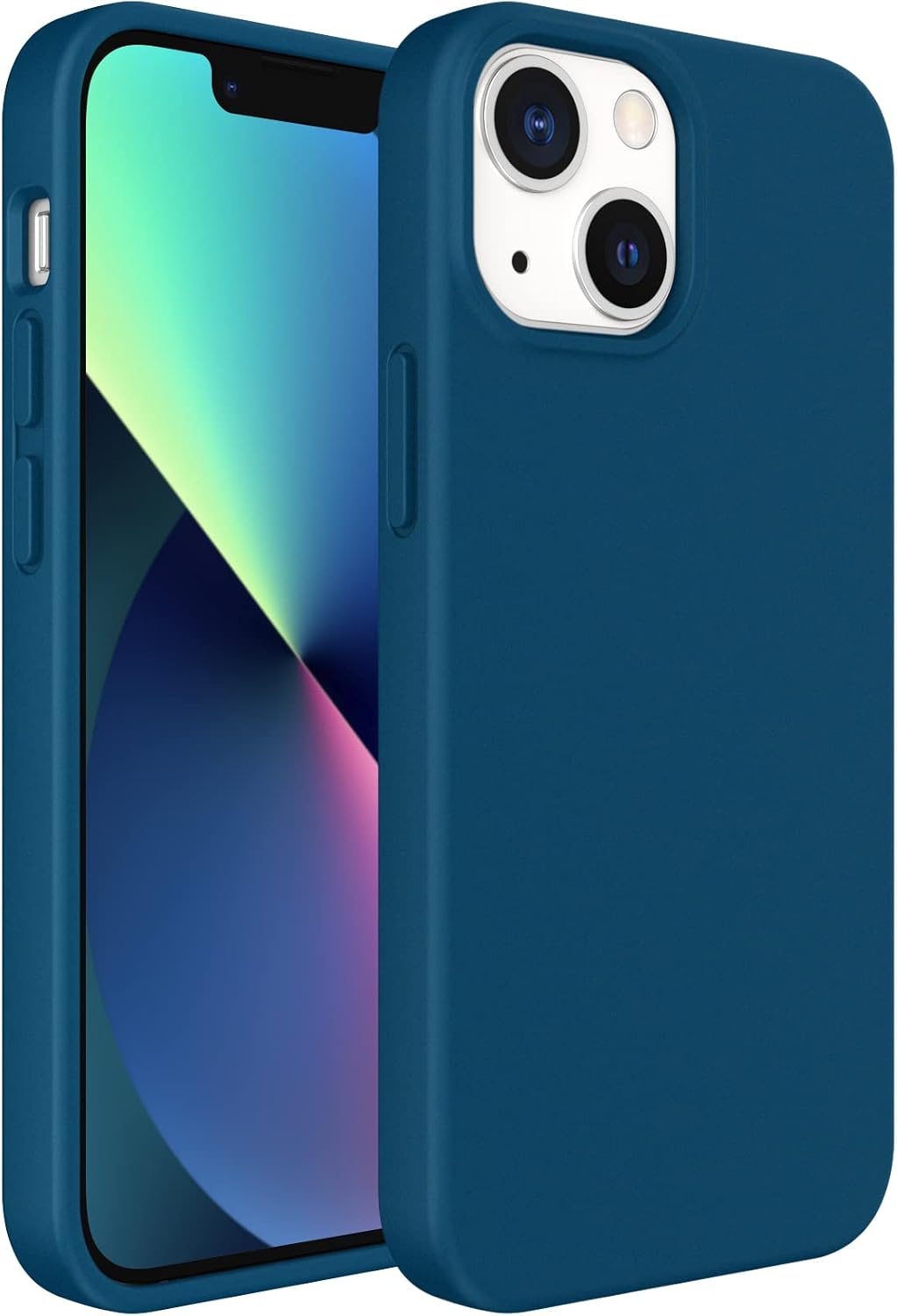 JETech Silicone Case for iPhone 13 Mini 5.4-Inch, Silky-Soft Touch Full-Body Protective Phone Case, Shockproof Cover with Microfiber Lining (Teal)